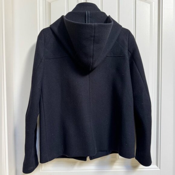 Zara Woman Black Wool Blend Hooded Duffle Coat. Size S - Picture 2 of 7